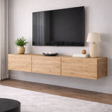 Zwevend TV Meubel Beuken Melamine -  150x30 cm - West