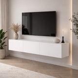Zwevend TV Meubel Wit Melamine -  150x30 cm - West