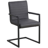 Spisestuestol Kuba Dimehouse Antracit LxBxH 71x59x58 Kunstlæder Hvid foto diagonalt set forfra