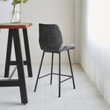 Barstol Beau chenille Dimehouse Mørkegrå LxBxH 82x54x52 Stof Atmosfærisk foto diagonalt set bagfra