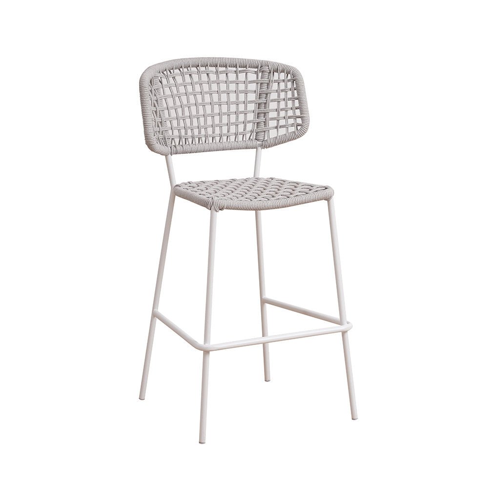 Havestol Leslie Dimehouse Hvid LxBxH 118x58x55 Reb Hvidt foto diagonalt set forfra