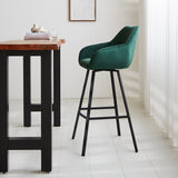 Barstol Elise Velvet Dimehouse Grøn LxBxH 95x59x57 Velvet Atmosfærisk foto fra siden