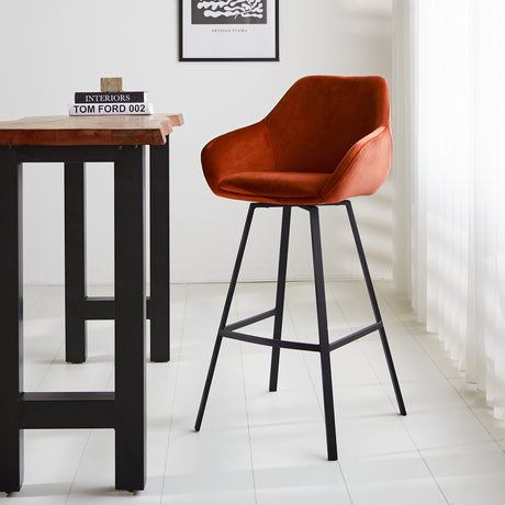 Barstol Elise Velvet Dimehouse Rust LxBxH 95x59x57 Velvet Atmosfærisk foto diagonalt set forfra