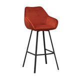 Barstol Elise Velvet Dimehouse Rust LxBxH 95x59x57 Velvet White foto diagonalt set forfra