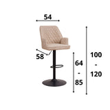 Barstol Novan chenille Dimehouse Hvid LxBxH 75x58x54 Stof Hvid fotostørrelsesindikation