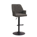 Barstol Novan chenille Dimehouse Mørkegrå LxBxH 75x58x54 Stof Hvid foto diagonalt set forfra