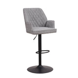 Barstol Novan chenille Dimehouse Lysegrå LxBxH 75x58x54 Stof Hvid foto diagonalt set forfra