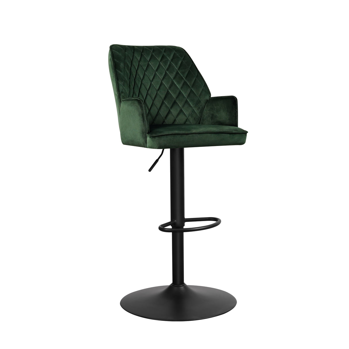 Barstol Novan fløjl Dimehouse Grøn LxBxH 75x58x54 Stof Hvid foto diagonalt set forfra