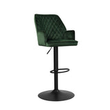 Barstol Novan fløjl Dimehouse Grøn LxBxH 75x58x54 Stof Hvid foto diagonalt set forfra