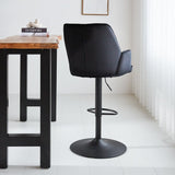 Barstol Novan fløjl Dimehouse Sort LxBxH 75x58x54 Stof Atmosfærisk foto diagonalt set bagfra