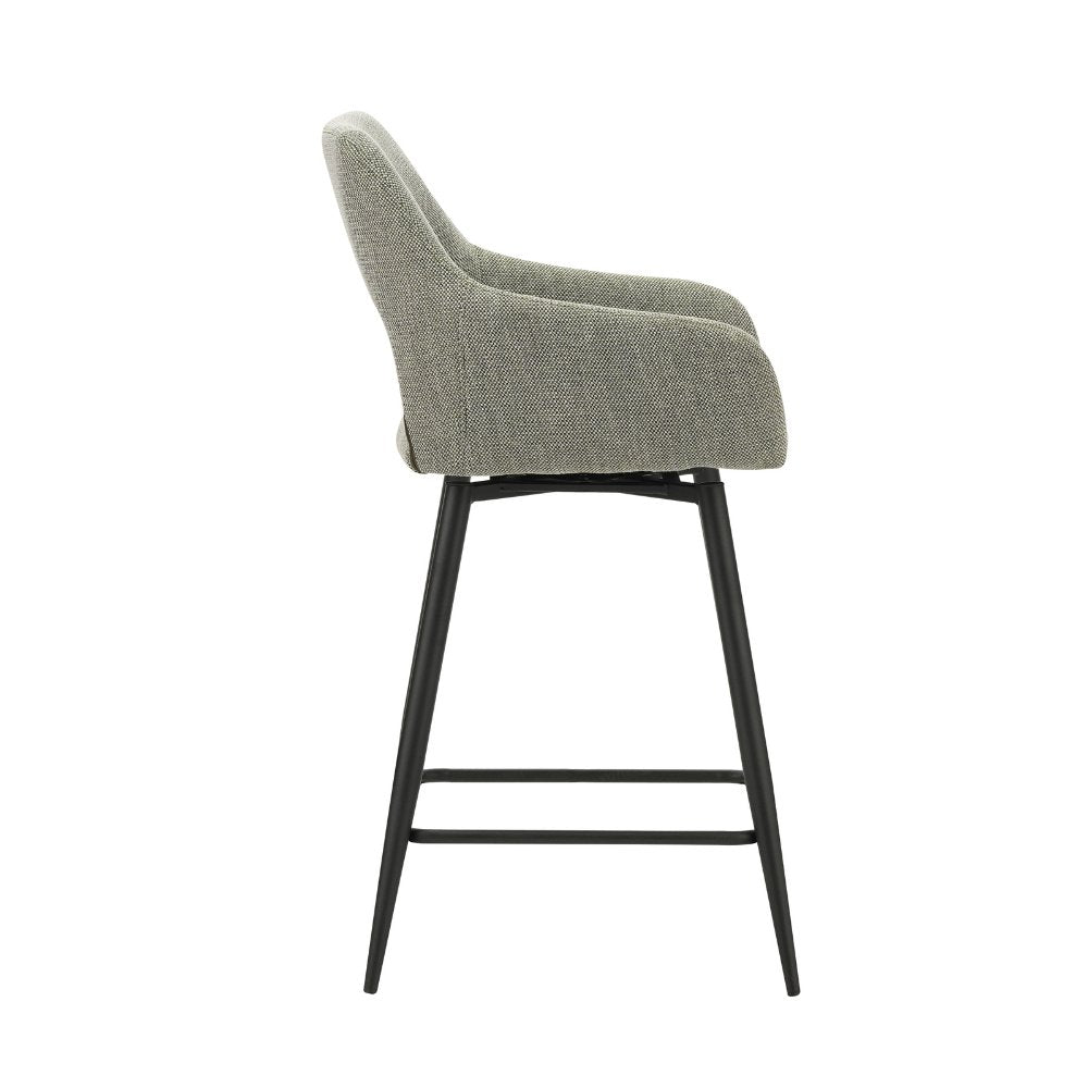 Barstol Skye Dimehouse Grøn LxBxH 81x63x54 Stof Hvid foto fra siden