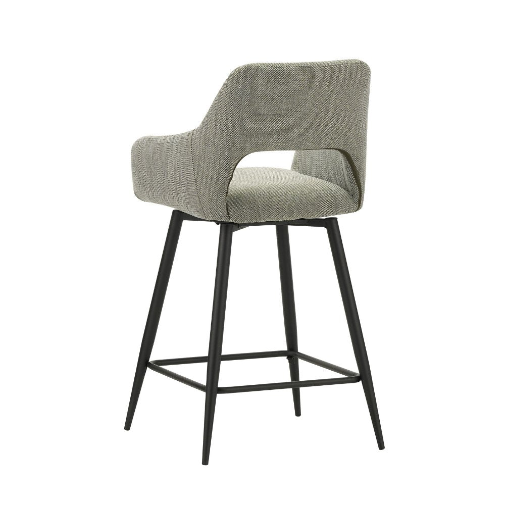 Barstol Skye Dimehouse Grøn LxBxH 81x63x54 Stof Hvid foto diagonalt set bagfra