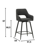 Barstol Skye Dimehouse Sort LxBxH 81x63x54 Stof Hvid fotostørrelsesindikation