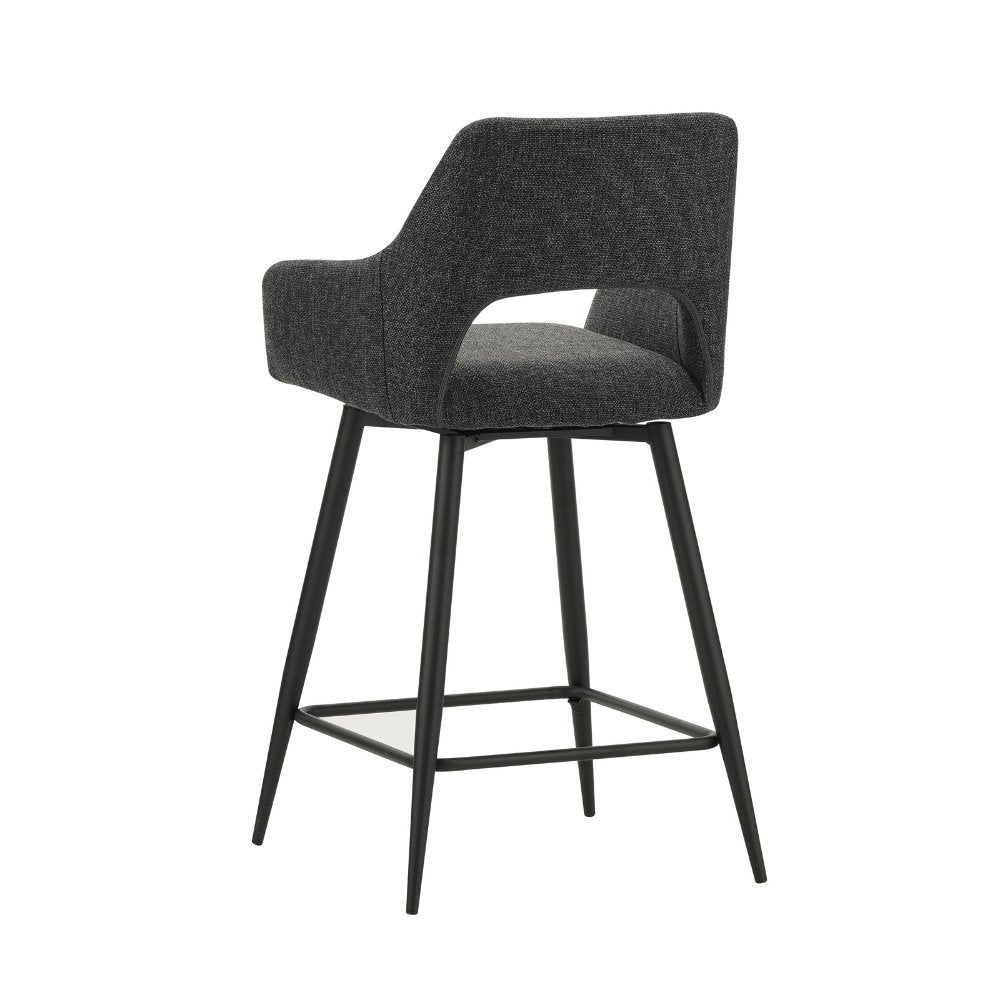 Barstol Skye Dimehouse Sort LxBxH 81x63x54 Stof Hvid foto diagonalt set bagfra