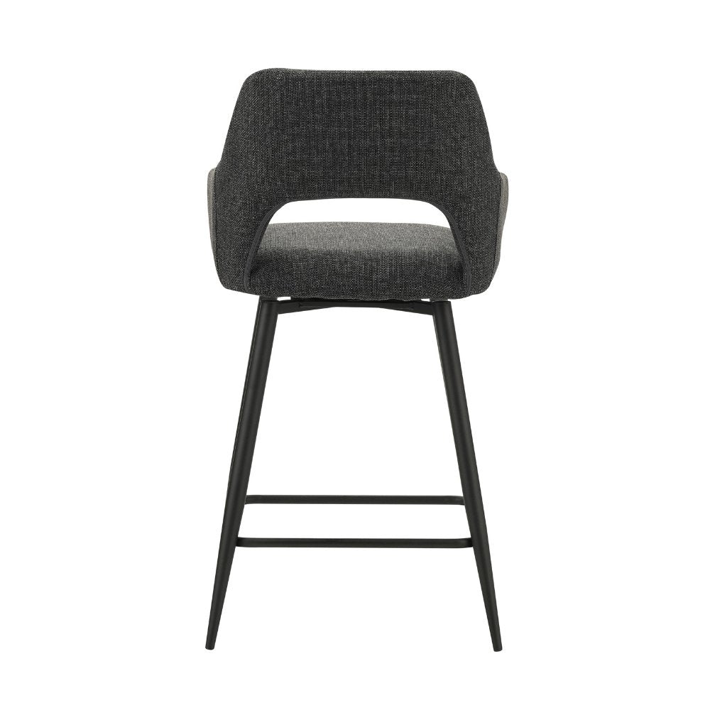 Barstol Skye Dimehouse Sort LxBxH 81x63x54 Stof Hvid foto diagonalt set bagfra