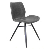 Spisestuestol Beau kunstlæder Dimehouse Antracit LxBxH 72x68x50 Kunstlæder Hvid foto diagonal set forfra
