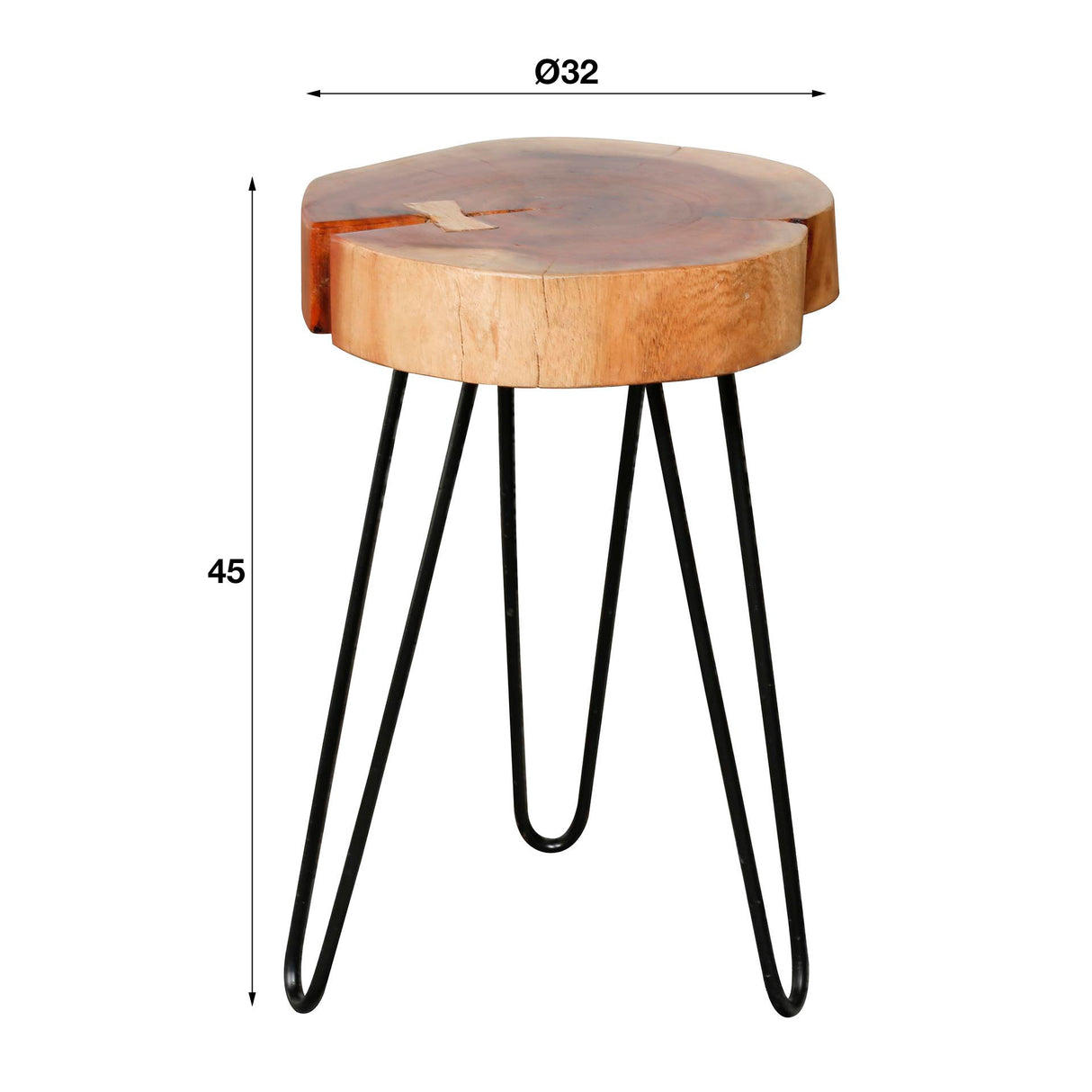 Sidebord Arbor DH Interiør Akacie LxBxH 68x38x12 Akacietræ Hvid fotostørrelsesangivelse