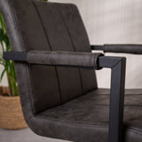 Spisestuestol Jackson Dimehouse Antracit LxBxH 71x58x54 Stof Atmosfærisk fotodetalje