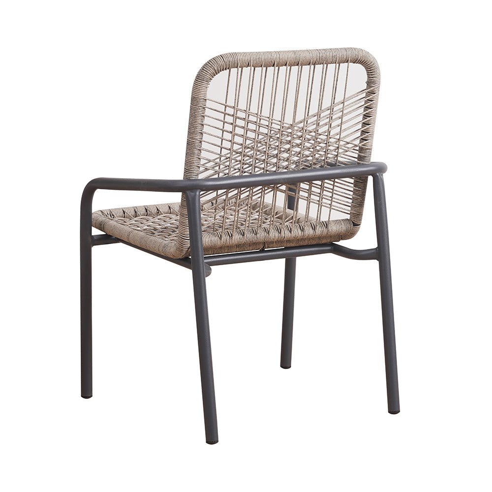 Havestol Nika Dimehouse Sand LxBxH 57x55x55 Reb Hvid foto diagonalt set bagfra
