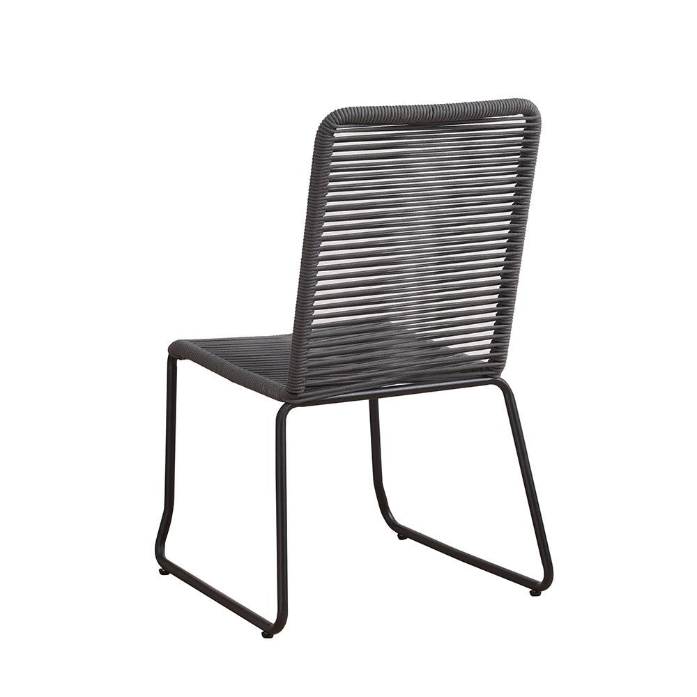 Havestol Liza Dimehouse Antracit LxBxH 93x62x57 Reb Hvid foto diagonalt set bagfra