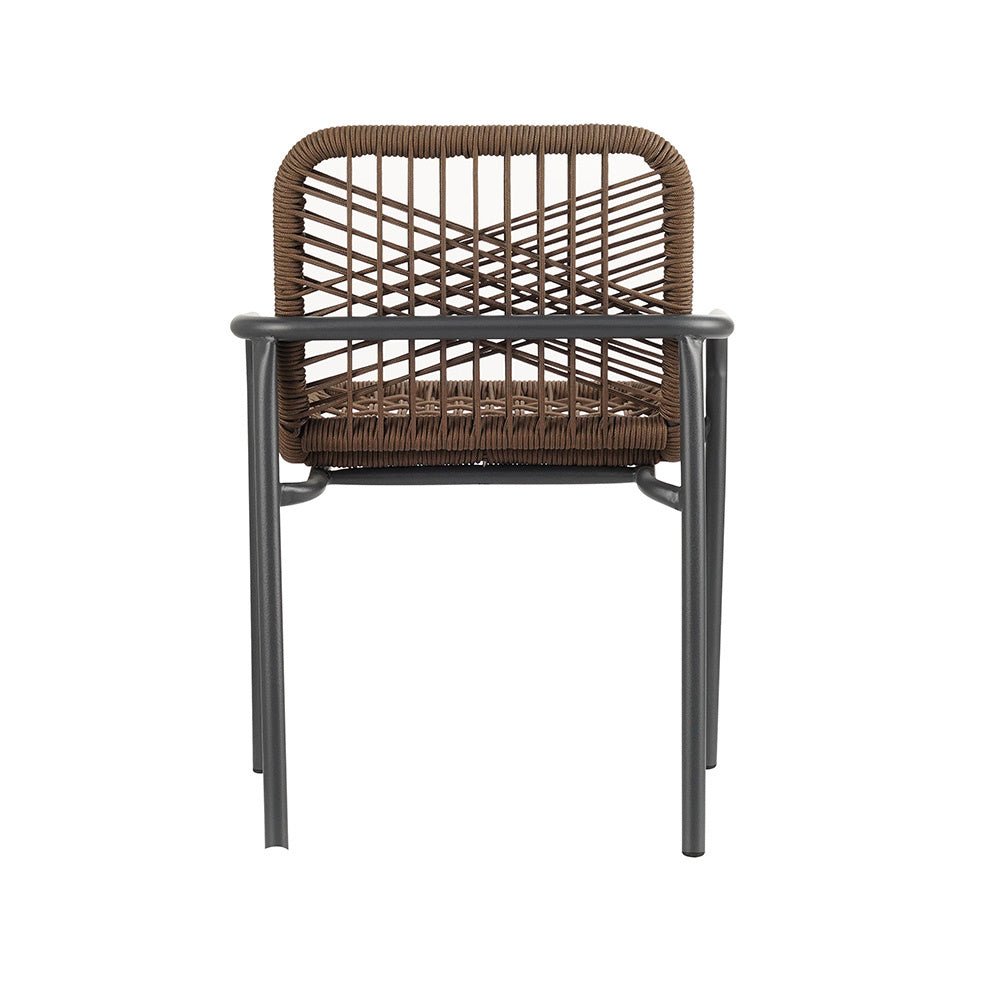 Havestol Nila Dimehouse Brun LxBxH 64x55x55 Reb Hvid foto diagonalt set bagfra