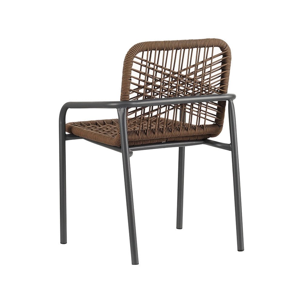Havestol Nila Dimehouse Brun LxBxH 64x55x55 Reb Hvid foto diagonalt set bagfra