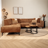 Industriel hjørnesofa cognac eco-læder Brisbane - venstre 