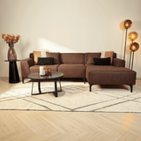 Hjørnesofa med kompakt lounge brunt mikrofiber Davidson - højre 