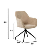 Spisestuestol Camiel Dimehouse Beige LxBxH 62x61x54 Stof Hvid fotostørrelsesindikation