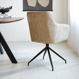 Spisestuestol Camiel Dimehouse Beige LxBxH 62x61x54 Stof Atmosfærisk foto diagonalt set bagfra