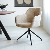 Spisestuestol Camiel Dimehouse Beige LxBxH 62x61x54 Stof Atmosfærisk foto diagonalt set forfra