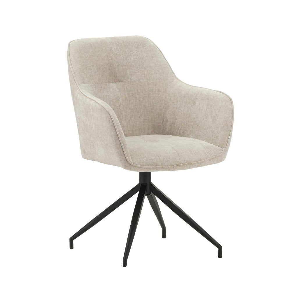 Spisestuestol Camiel Dimehouse Grå LxBxH 62x61x54 Stof Hvid foto diagonalt set forfra