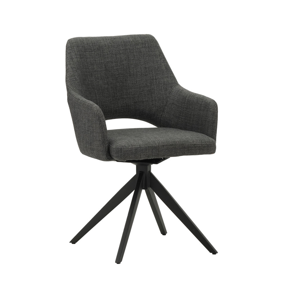 Spisestuestol Sid Dimehouse Antracit LxBxH 59x56x53 Stof Hvid foto diagonalt set forfra