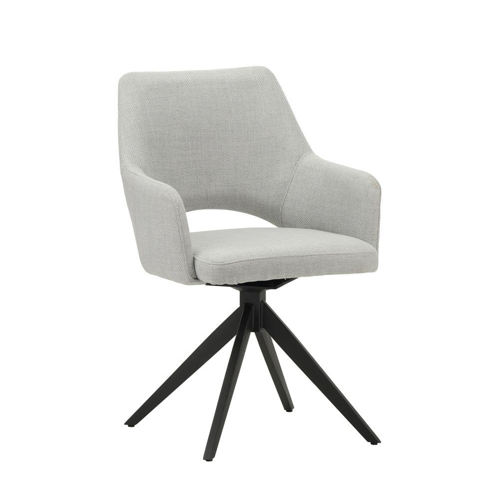 Spisestuestol Sid Dimehouse Grå LxBxH 59x56x53 Stof Hvid foto diagonalt set forfra
