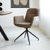 Nela spisestuestol Dimehouse Taupe LxBxH 64x64x52 Stof Atmosfærisk foto diagonalt set forfra