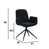 Nela spisestuestol Dimehouse Sort LxBxH 64x64x52 Stof Hvid fotostørrelsesindikation