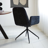 Nela spisestuestol Dimehouse Sort LxBxH 64x64x52 Stof Atmosfærisk foto diagonalt set bagfra