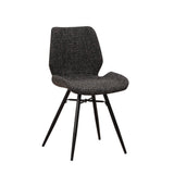 Spisestuestol Beau chenille Dimehouse Antracit LxBxH 72x68x50 Stof Hvid foto diagonalt set forfra