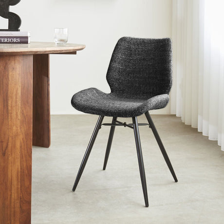 Spisestuestol Beau chenille Dimehouse Antracit LxBxH 72x68x50 Stof Atmosfærisk foto diagonalt set forfra