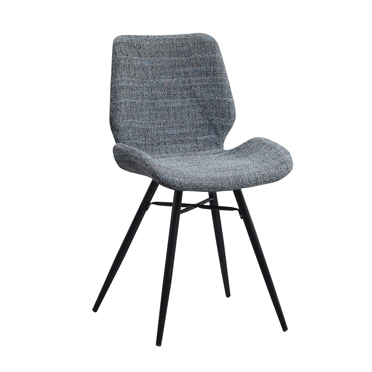Spisestuestol Beau chenille Dimehouse Blå LxBxH 72x68x50 Stof Hvid foto diagonalt set forfra