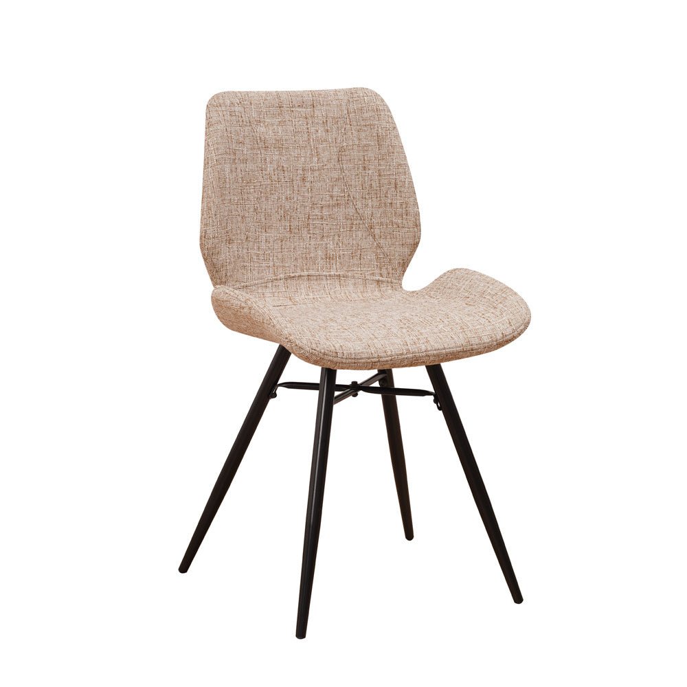 Spisestuestol Beau chenille Dimehouse Hvid LxBxH 72x68x50 Stof Hvid foto diagonalt set forfra