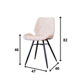 Spisestuestol Beau chenille Dimehouse Hvid LxBxH 72x68x50 Stof Hvid fotostørrelsesindikation