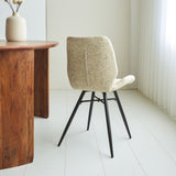 Spisestuestol Beau chenille Dimehouse Hvid LxBxH 72x68x50 Stof Atmosfærisk foto diagonalt set bagfra