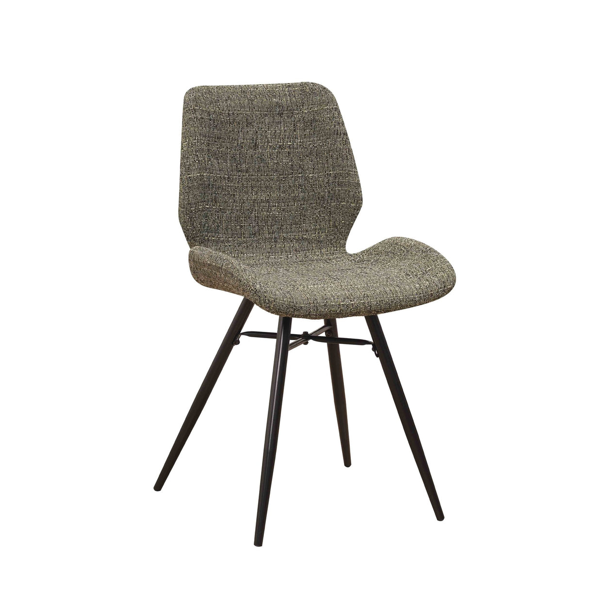 Spisestuestol Beau chenille Dimehouse Grøn LxBxH 72x68x50 Stof Hvid foto diagonalt set forfra