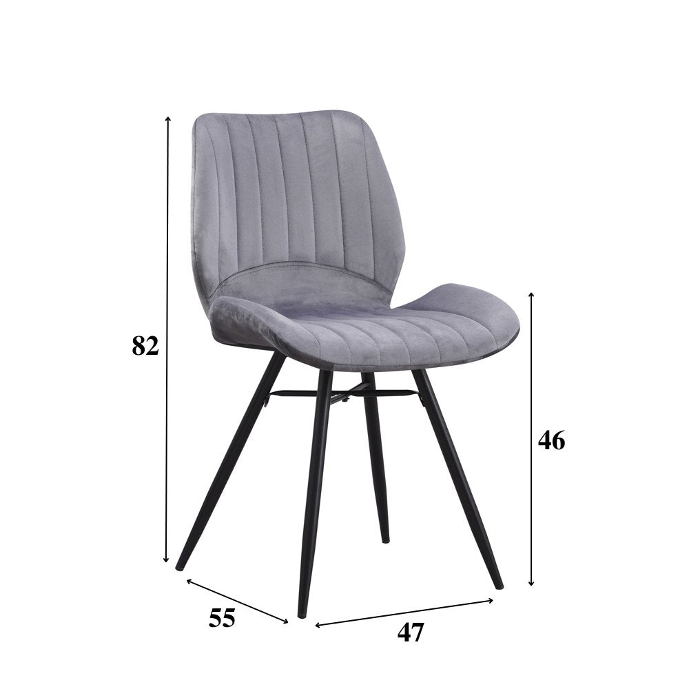 Spisestuestol Beau fløjl Dimehouse Antracit LxBxH 71x67x49 Stof Hvid fotostørrelsesindikation