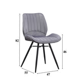 Spisestuestol Beau fløjl Dimehouse Antracit LxBxH 71x67x49 Stof Hvid fotostørrelsesindikation