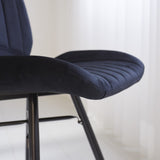 Spisestuestol Beau fløjl Dimehouse Sort LxBxH 71x67x49 Stof Atmosfærisk fotodetalje