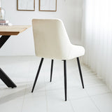 Spisestuestol Elle Dimehouse Hvid LxBxH 64x61x56 Stof Atmosfærisk foto diagonalt set bagfra