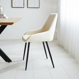 Spisestuestol Elle Dimehouse Hvid LxBxH 64x61x56 Stof Atmosfærisk foto fra siden