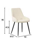 Spisestuestol Elle Dimehouse Hvid LxBxH 64x61x56 Stof Hvid fotostørrelsesindikation